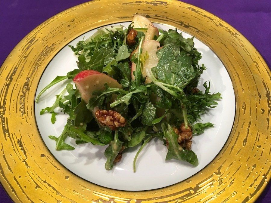 Honeycrisp Apple Salad with Candied Walnuts and Cider Vinaigrette
